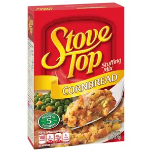 Stove Top Cornbread Stuffing Mix 6oz Box Sweet Savory Side Dish Easy Preparation Perfect for Holiday Dinner Meals