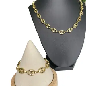 Set Cadena y Pulsera Granito de Café