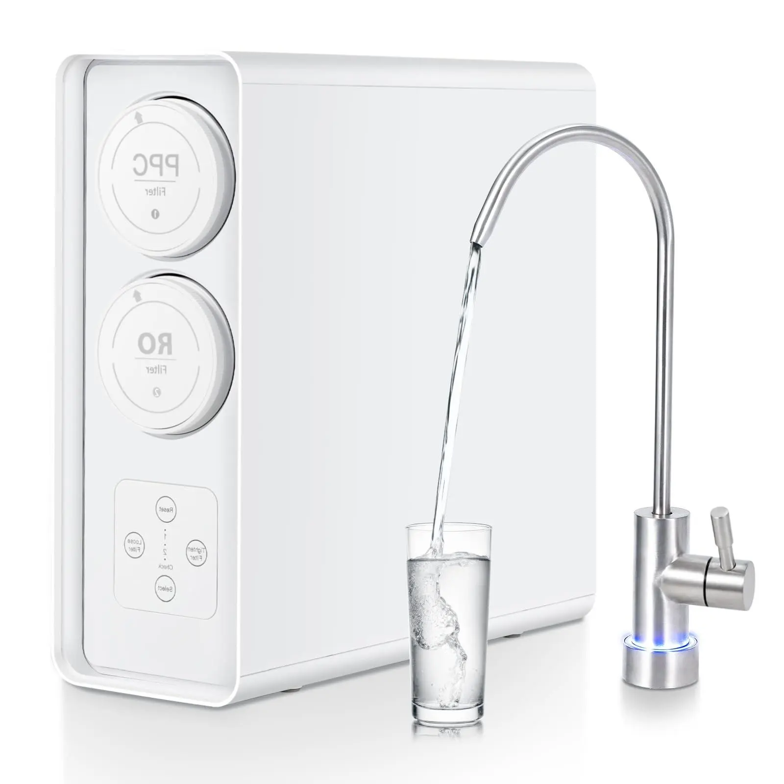 GARVEE Reverse Osmosis Water Filter for Kitchen, RO Water Filter System with Advanced Filtration, 2:1 Pure to Drain, Under Sink Water Filter with Fast Flow & Space-Saving Design