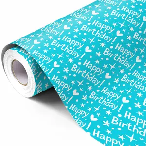 5m/10m Roll Paper Gift Wrap, 43cm Wide, Colorful Birthday Wishes Print, Thick Material, Ideal for Party Gifts, Home, Friends, Kids, Colleagues