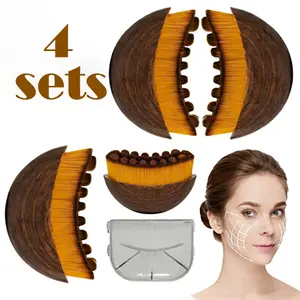 4PCSFace Lymphatic Contour Brush for Jawline & Chin Sculpting Dry Brushing Massager for Lymphatic Drainage & Facial Fatigue Relief Ergonomically Designed to Fit The Skin Precisely 1PCS Beauty Roller Daily