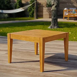 Modway Northlake Outdoor Patio Premium Grade A Teak Wood Side Table in Natural