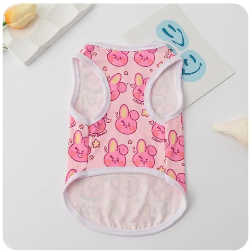 Cute Printed Dog Clothes for Shih Tzu Male and Female Cartoon Pet Vest Summer Cat Tshirt Puppy Tank Top Clothing