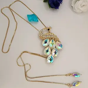 necklace Peacock style Gold-plated long sizes