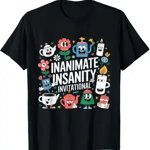 Creator Ink Inanimate Insanity Black And White Tee T-Shirt, Unisex Cotton T-Shirt, Comfortable Classic Relaxed Fit Casual Fashion