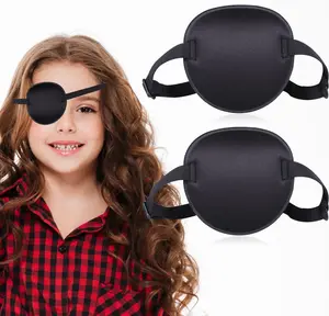 2 Pack Medical Eye Patch for Adults 3D Adjustable Soft Lazy Eye Mask for Left or Right Eye Reusable Pirate Eye Cover for Cosplay Costume Daily Use