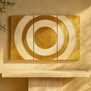 CosmoLiving by Cosmopolitan Geometric Gold Metal Target Home Wall Decor