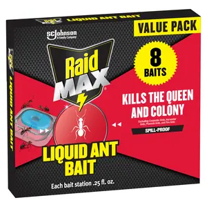 Liquid Ant Bait Stations for Indoor and Outdoor Ant Control with Colony-Eliminating Formula, Ready-to-Use 8 Count