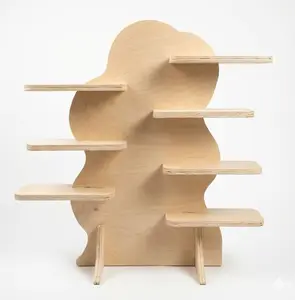 Wavy Asymmetrical Collapsible Display Stand - Tiered Retail & Market Shelf | Freestanding Product Rack for Booths and Showcase