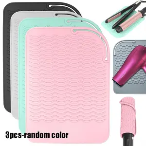 3-Pack Silicone Heat Resistant Pads, Portable Travel Hot Tool Mat Covers, Ideal for Curlers, Flat Irons, Straighteners, Styling Tools