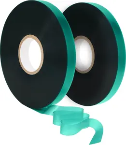 Stretch Tie Tape Roll - 2 Pack Total 300  1/2" Non-Adhesive Garden Staking Tie Roll Thick Sturdy Stretchable Garden  Tape Green Vinyl  Ribbon for Tomatoes, Grapes,  and Trees