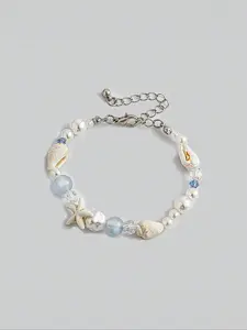 Boho Style Shell & Starfish & Faux Pearl Decorated Bracelet, Fashionable Jewelry for Women & Girls, Trendy All-match & Exquisite Jewelry for Birthday Gift, Trendy Jewellery Accessories