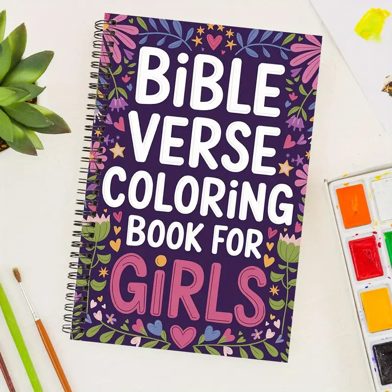 Bible Verse Devotional Coloring Book, 30 Unique Designs Spiral Bound Art Book, Ideal Gift for Teens, Men and Women, Creative Stress Relief