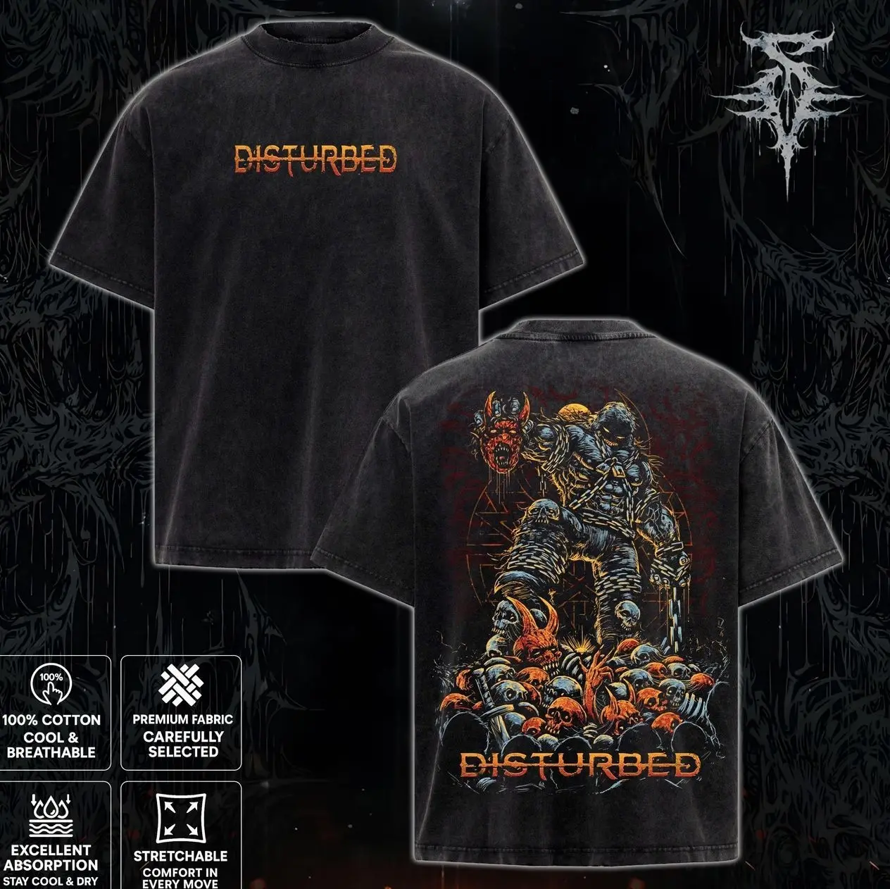 Disturbed Entombed Heavy Metal Shirt, Disturbed Unisex Tshirt, Music Graphic Tee, Rock Band Shirt, Retro Music Tee, Rock Music Lover Shirt, Vintage Band Shirts Casual Comfort Cotton Fabric Fit Top, Top Men's and Women's Clothing USI