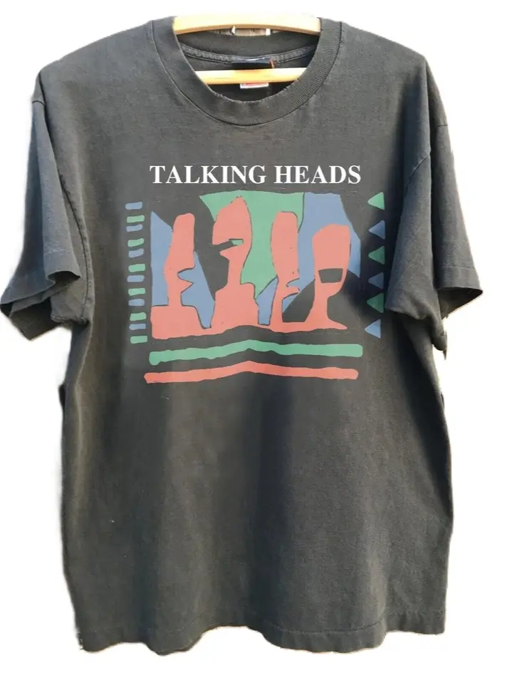 Talking Heads 90s Rare Wave Graphic T-Shirt, Unisex Cotton One Side T-Shirt Fabric Menswear
