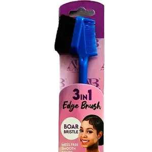 3 in 1 Edge Brush w/ Metal Pin for Braiding Hair, Fine Teeth Comb with Stainless Steel Pintail for Sectioning, Parting and Styling Durable Baby hair Haircare Heatless Smooth