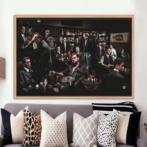 Gangster Legends Canvas Wall Art - Movie Mafia Characters Poster, Framed or Unframed Man Cave Decor, Film Scene - No Franme