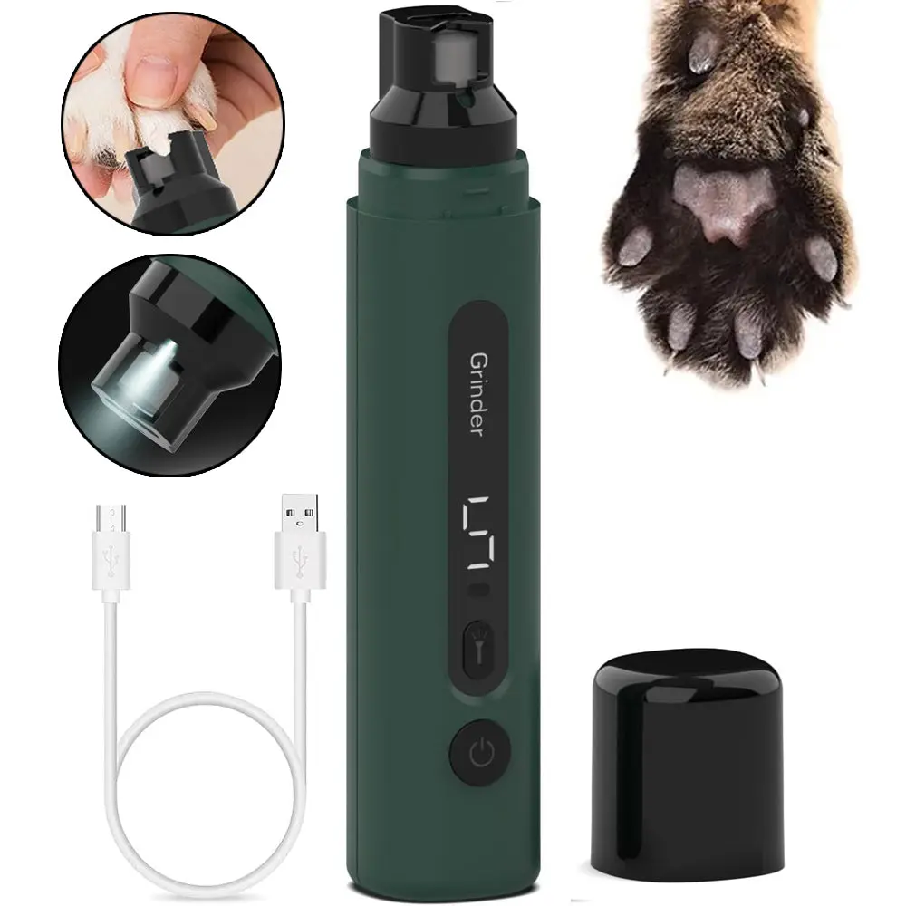 GrindEase™ Pro – 5-Speed Quiet Electric Pet Nail Grinder for Dogs & Cats