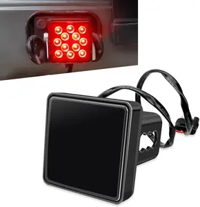 Smoked Lens 15-LED Brake Light Trailer Truck Hitch Cover Fit Towing & Hauling 2" Size