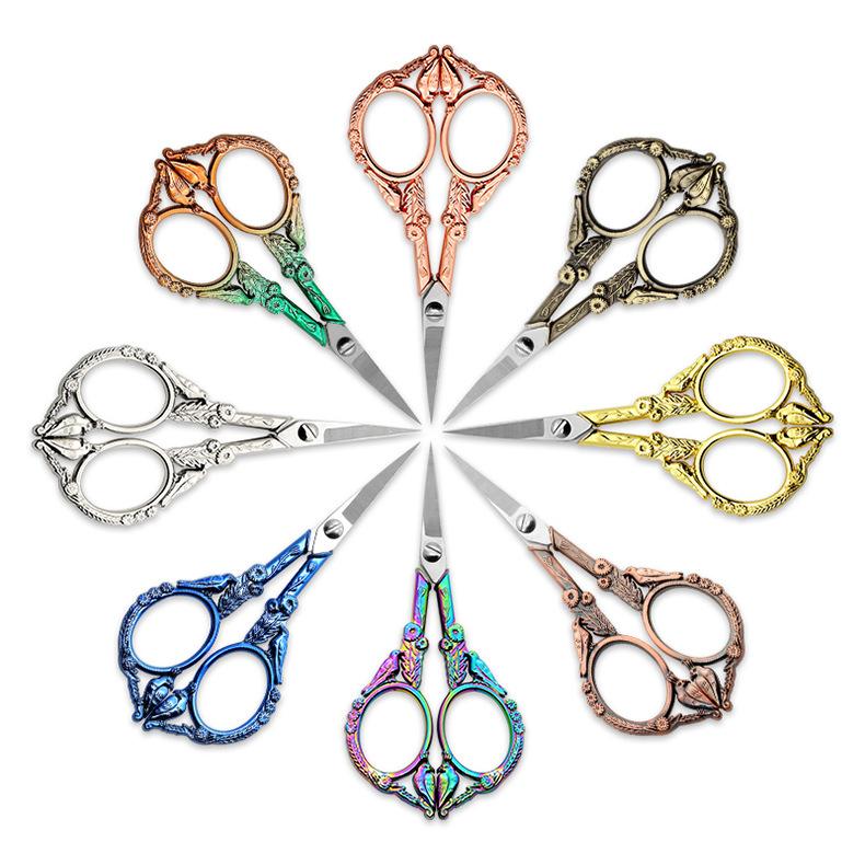 Vintage Stainless Steel Carved Scissors