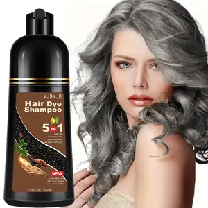 Natural Silver Gray Hair Dye Shampoo 5 IN 1with Herbal Ingredients, Hair Color Shampoo for Women or Men for Instant Gray Hair Coverage, Nourishing Gentle Easy to Use, Vegan Ammonia-Free(Silver Gray) Haircare