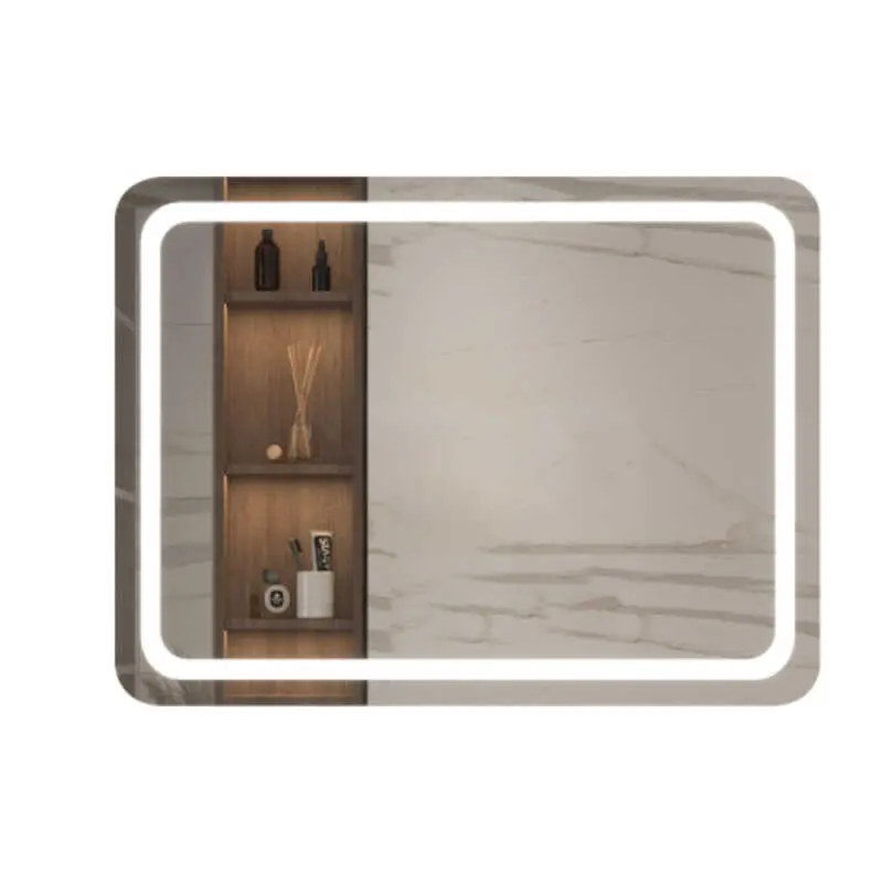 W x in H Single Polished Crystal LED Mirror for Bathroom Wall Smart Lighted Vanity Mirrors