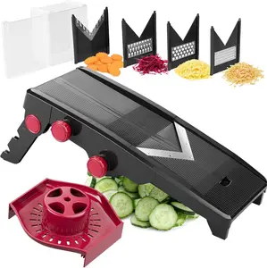 Austria Mandoline Slicer for Kitchen, Adjustable Vegetable , Fruit, Cheese Grater,  Chips Slicer - Black