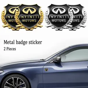 Infiniti Car Metal Wheat Sticker, 3D Embossed Badge, High Weather Resistant, Durable Waterproof, Easy to Apply, Fits Q50 Q60 Qx50 Qx60 Qx70 Qx80 Fx35 Fx37 Fx50 G25 G37