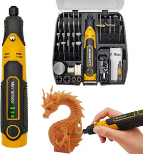 Rotary Tool Kit: Power Hand Rotary Tools Mini for Wood/Metal, Electric Grinder Drill Machine Set with Flex Shaft for Carving, Cutting, Sanding, Grinding, Polishing, Engraving