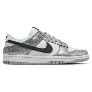 Nike Dunk Low Golden Gals Metallic Silver Women's Authentic Shoes DO5882-001, Black Glitter, Comfortable Casual Trainers, Trendy Fashion Sneaker