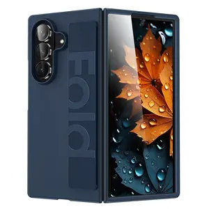 for Samsung Galaxy Z Fold7, Z Fold6, Z Fold5 Case with Strap Black，Shockproof Protective Hard PC Cover Protector Matte Touch Slim Thin Phone Case for Galaxy Z fold 7 5G 2025 Casing