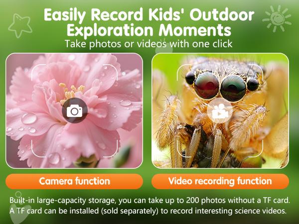 Kids Handheld Digital Microscope & Magnifying Glass, 2-in-1 Unicorn Pink Portable Science Toy for 3-12Y, 600X Zoom 200W HD IPS Screen, 8 Soft LED, Rechargeable 600mAh, Outdoor Nature Exploration & Observation Tool for Boys Girls, Educational Gift