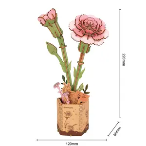Flower DIY Puzzle-Pink,Building Blocks,Building,Model Building Kits Dly Flower Kits