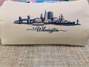 Custom City-Print Lumbar Pillow for Home Bedding, Soft Furnishings Support Cushion