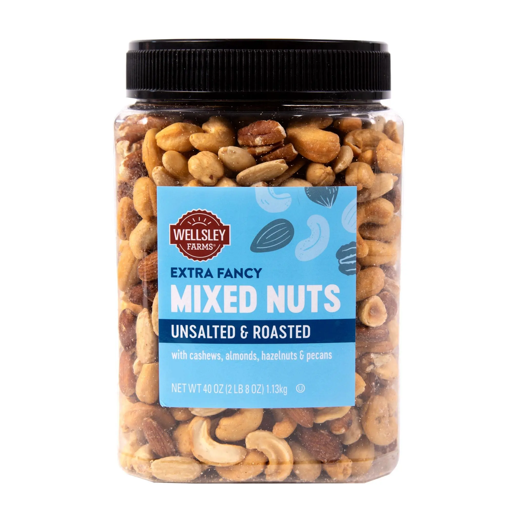 Wellsley Farms Roasted Unsalted Fancy Mixed Nuts, Snacks, 40 oz ...
