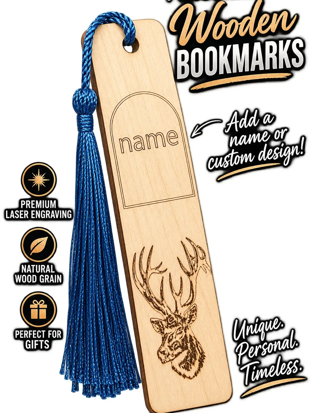 Customized Engraved Name Bookmarks with Ribbon Colors - Page Marker Complementary Supplies for Computers & Office Equipment, Office Stationery, Labels-Index Dividers & Stamps
