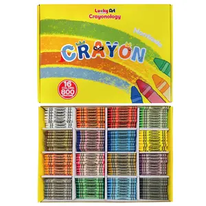 800-Count Wrapped Bulk Crayons – 16 Colors, Non-Toxic, Large Classroom Pack