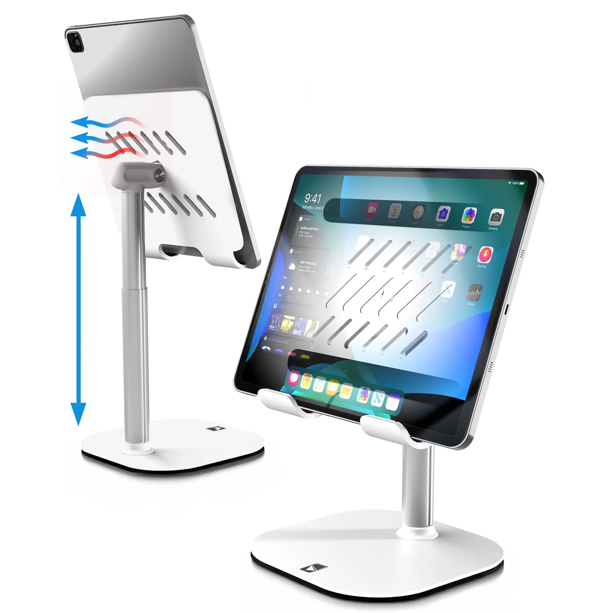 Cooper TabHolder Durable Tablet Stands & Bases, 7-10" Height-Adjustable Desk Accessory, 270° Tilt Office Gadget for 15.6-17" Displays, Smartphones, iPads, Kindles, Surfaces, Samsung Tablets Electronics Accessories