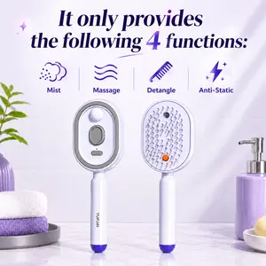 Electric Spray Air Cushion Massage Comb – Self-Cleaning, Anti-Tangle, Anti-Static, Volumizing Hair Brush with Essential Oil Mist Aromatherapy for Hair Care