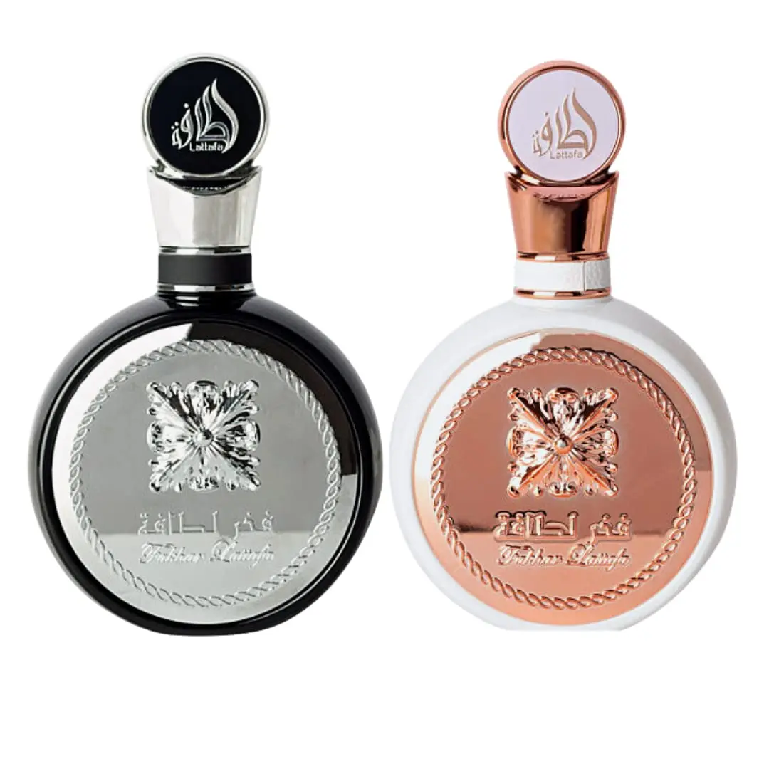 Lattafa | Fakhar His & Hers Gift Set | Unisex Fragrance | 100ML - 3.4Oz | Eau de Parfum | Wood & Floral Mix Fragrances