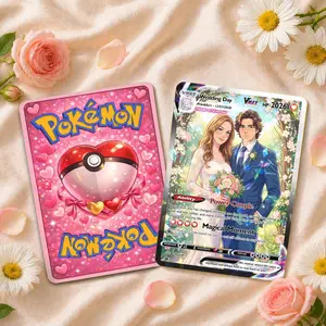 Custom Card, personalized poke, card anniversary, personalized, couple card, vmax, poke balls, gifts for him
