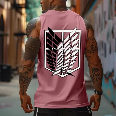 Anime 90s Graphic Sleeveless Tank Tops Men Vest Streetwear Outfits Men Vacation Outfits Sleeveless Shirt