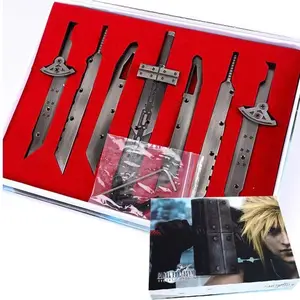 Final Fantasy VII Cloud Strife 7-in-1 Fusion Buster Sword Full Set Metal Replica - Advent Children Composite Ultimate Weapon Collectible Model Kit for Fans, Desk Display & Cosplay anime enthusiast