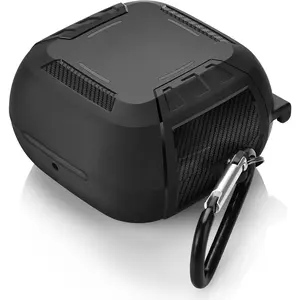 Compatible with Powerbeats Pro Wireless Earbuds Case TPU Military Shell Full Body Protective Cover Skin for Powerbeats Pro (Black)