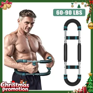 Twister Arm Trainer Chest Exerciser Strengthening Arm Muscles Men's Fitness Trainer Detachable Portable Spring Resistance Home Equipment 60-90 LBS Safe Adaptable Resistance