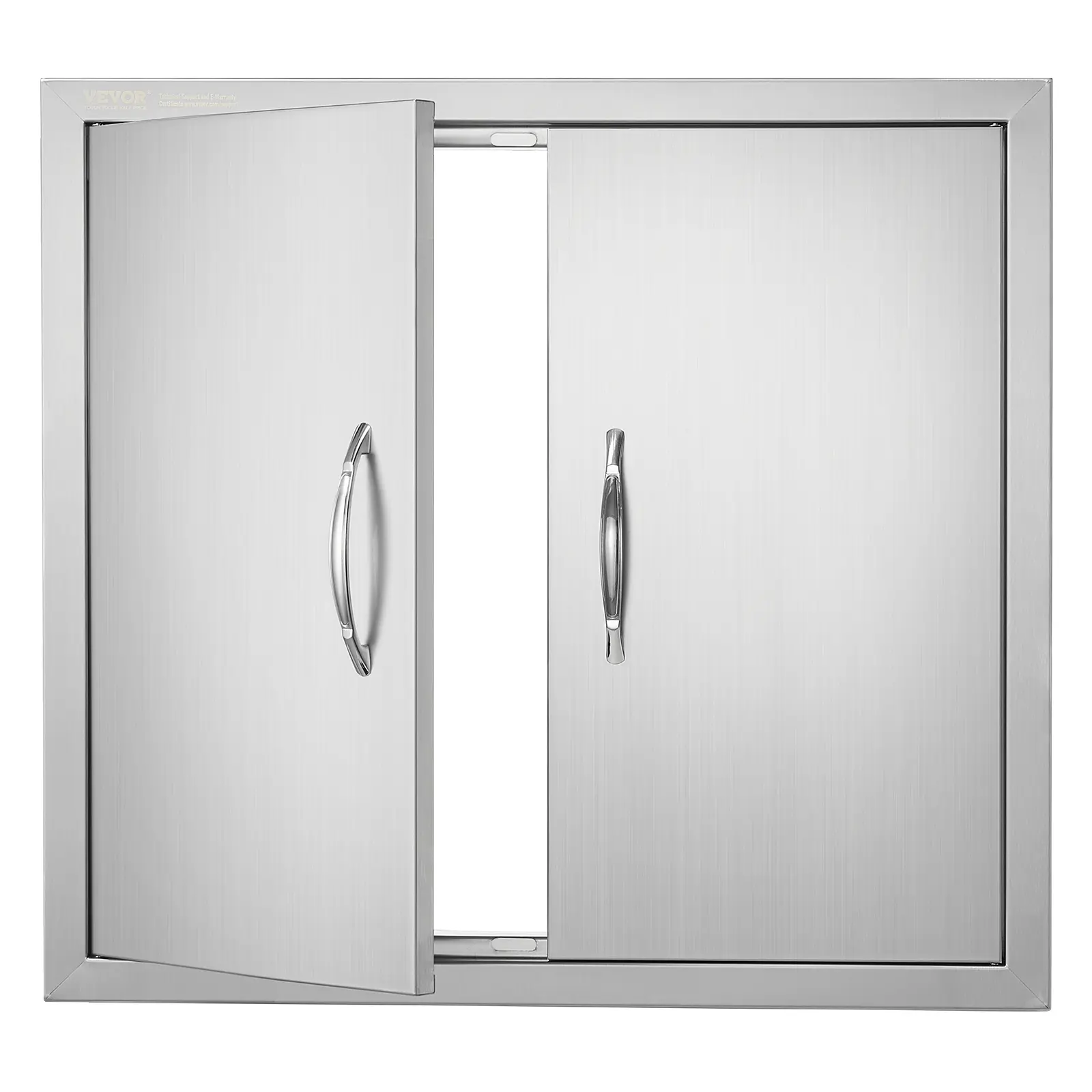 【Summerfinds】VEVOR BBQ Access Door 26W x 24H Inch Double Outdoor Kitchen DoorStainless Steel Flush Mount DoorWall Vertical Door with Handlesfor BBQ IslandGrilling StationOutside Cabinet, Hinged Double Doors