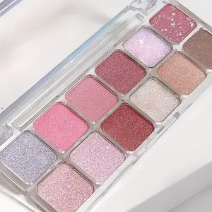 Colorful stage eyeshadow with 12 practical shades. Smooth application with brightening effect. Classic tones make attractive exclusive performance eye makeup.