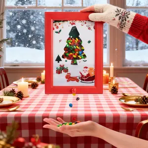2pcs Christmas Tree Santa Claus Candy Frame, Hanging Candy Dispenser, Framed Candy Machine, can hold candy, nuts, pet treats, etc., can be hung on the wall or placed on the table, can be used as a birthday and Christmas gift.