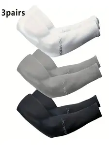 Sun Protective Arm Sleeves, 3 Pairs Unisex Breathable Arm Sleeves, Cooling Arm Sleeves for Outdoor Driving Fishing Golf Cycling Running, Cooling Arm Covers