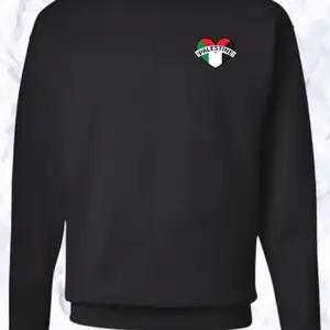 Palestine Flag Heart Fleece Crew Sweatshirt. #freepalestine. #palestine Hoodie Sweaters Tops Graphic Soft
